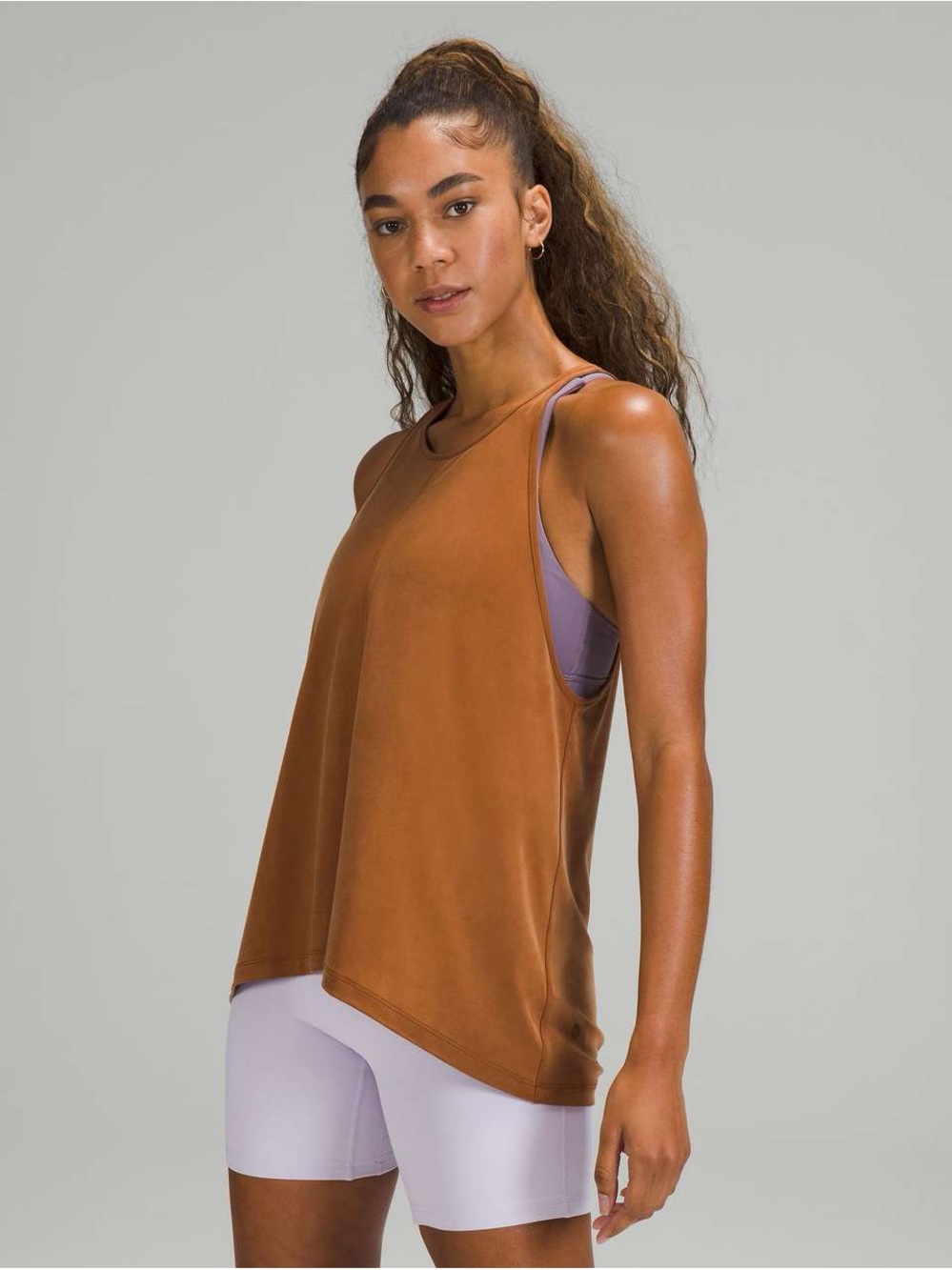 🍂 lululemon High Neck Racerback Tank Copper Brown Cupro Size 6 Estimated